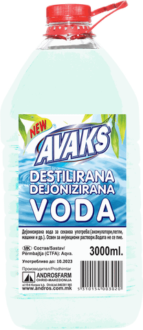 АВАКС ДЕСТИЛИРАНА ВОДА 3Л.