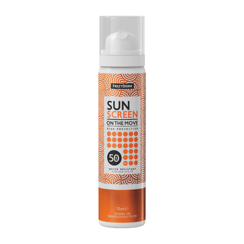 FREZYDERM Sun Screen On The Move Спреј за заштита од сонце со СПФ 50+, 75 мл