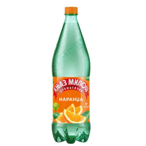 КЊАЗ МИЛОШ ГАЗИРАНА ВОДА СО ВКУС НА ПОРТОКАЛ 1,25 Л