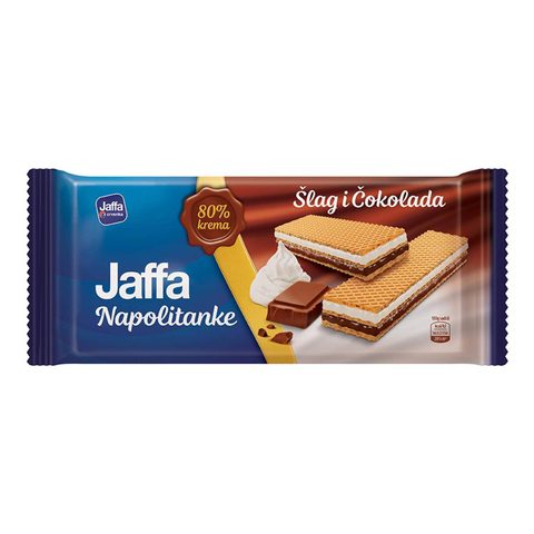 ЈАФА НАПОЛИТАНКИ СО ШЛАГ И ЧОКО 80 % 187 Г