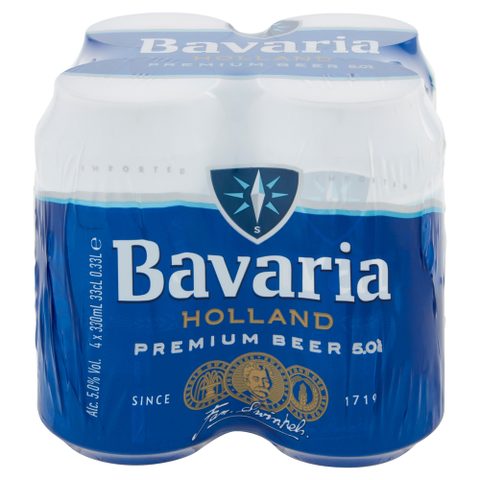 СЕТ ПИВО БАВАРИА ПРЕМИУМ ЛИМЕНКА 4/1 5% 0.5 Л