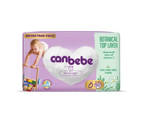 CANBEBE Пелени за бебиња бр. 6 (13-18 кг), 50 пелени