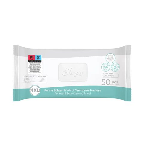 SLEEPY Perineal Area & Body 4XL Влажни марамчиња за чистење тело и перинеална област, 50 марамчиња