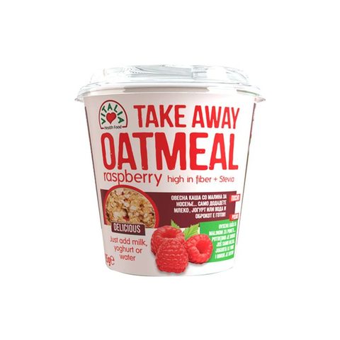 ВИТАЛИА ТЕЈК АВЕЈ ОВЕСНА КАША СО ВКУС НА МАЛИНА 85 ГР