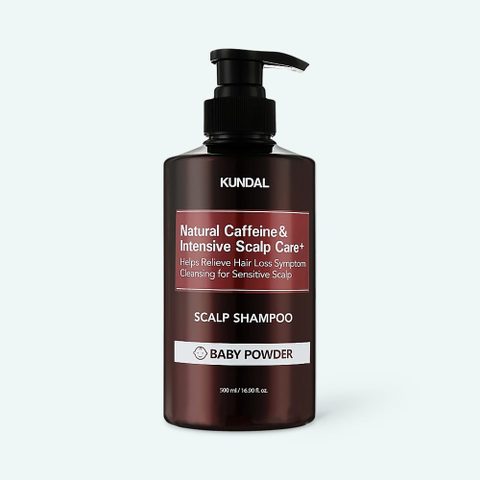 KUNDAL Natural Caffeine Baby Powder Шампон од кофеин за длабинско чистење, 500 мл