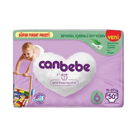 CANBEBE Пелени за бебиња бр. 6 (15-27 кг), 50 пелени