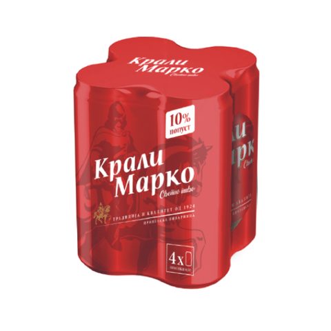 СЕТ ПИВО КРАЛИ МАРКО 4*500 МЛ ЛИМЕНКА