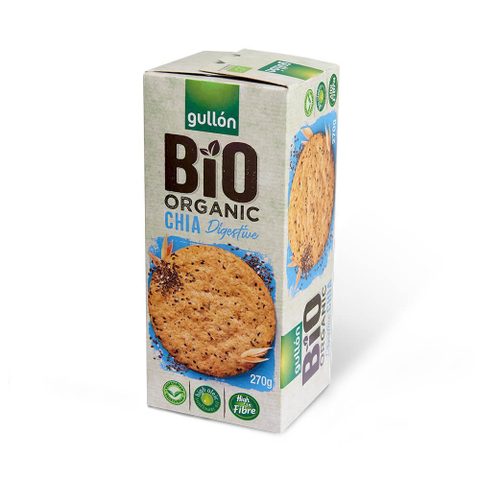 GULLON Bio Organic Digestiv Органски бисквити со житарки и чиа семе, 270 г
