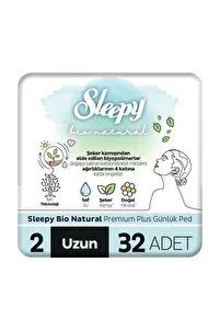 SLEEPY Bio Natural Premium Plus+ Хигиенски влошки, секојдневни, лонг (величина 2), 32 парчиња