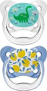 DR. BROWN'S Prevent Butterfly Ортодонтски силиконски цуцли лажалки, темно сини (6-18 месеци), 2 парчиња