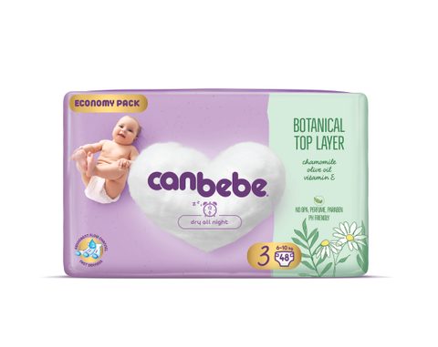 CANBEBE Пелени за бебиња бр. 3 (6-10 кг), 48 пелени
