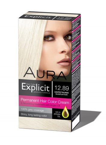 АУРА ЕКСПЛИЦИТ LIGHTEST БЛОНДЕ ФАРБА ЗА КОСА, БРОЈ 12.89