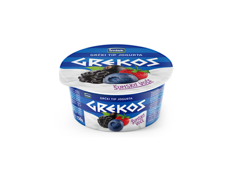 ГРЕКОС ГРЧКИ ЈОГУРТ СО ВКУС НА ШУМСКО ОВОШЈЕ 150Г