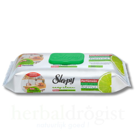 SLEEPY Easy Clean Super Kitchen Natural Bergamot Oil Влажни марамчиња за чистење кујна, 50 марамчиња