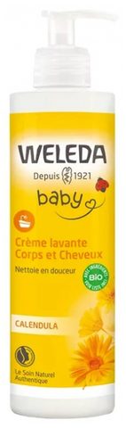 WELEDA Baby 2 во 1 Шампон и гел за туширање од невен, 400 мл