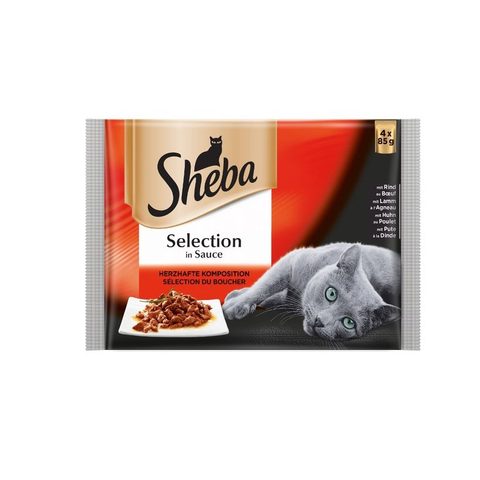 Sheba Храна за мачка со месо од живина во кесичка Микс 4/1х85гр