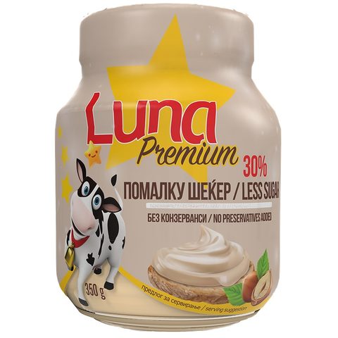 ЛУНА ПРЕМИУМ СО ЛЕШНИЦИ И 30% ШЕЌЕР 350Г