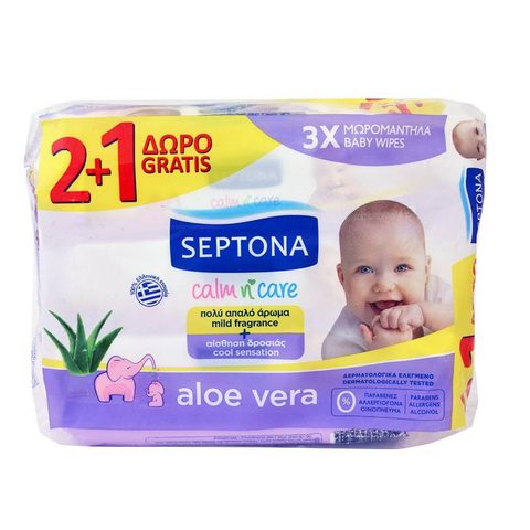 СЕПТОНА ВЛАЖНИ МАРАМИЦИ ЗА БЕБЕ АЛОЕ 60/1