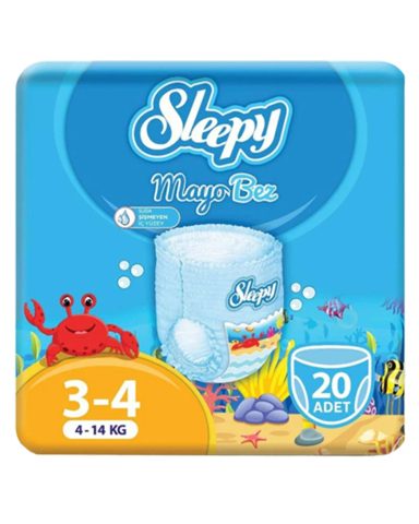 SLEEPY Гаќички за пливање бр. 3-4 (4-14 кг), 20 гаќички