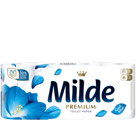 MILDE Тоалетна Хартија Cool Blue 8/1