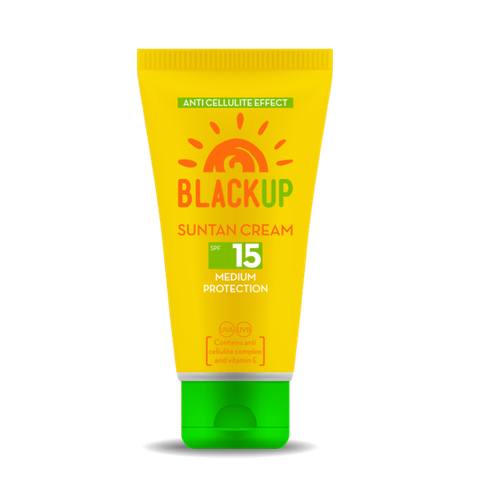 Black Up Крем за сончање со антицелулитен ефект SPF 15, 150 ml