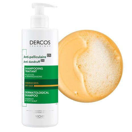 VICHY Dercos Шампон против првут за сува коса, 390 мл